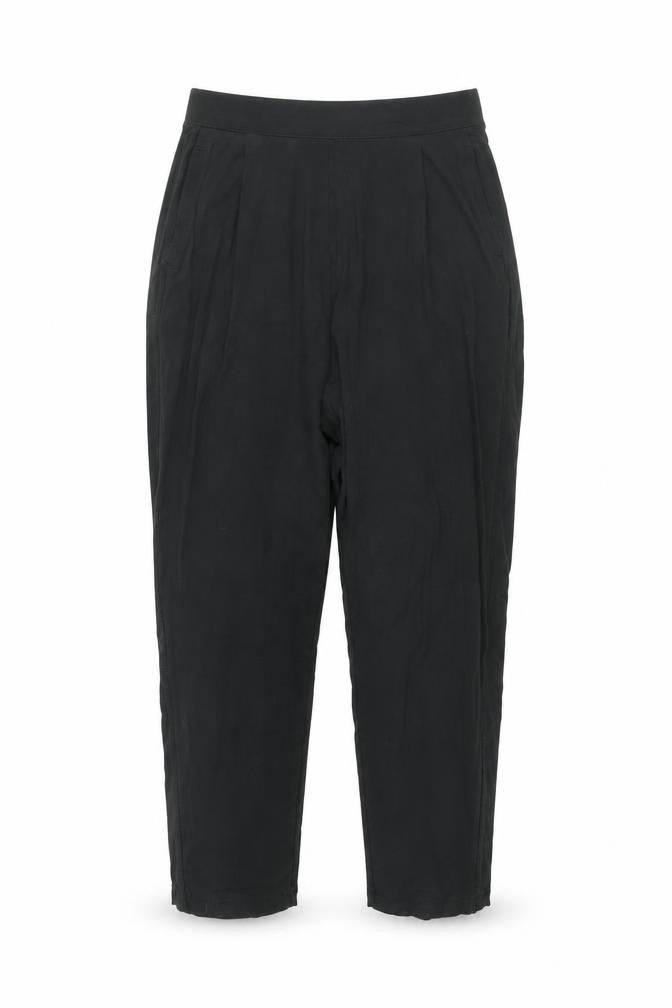 Marks and Spencer Womens Black Viscose Cropped Trousers Size 10 L25 in Regular