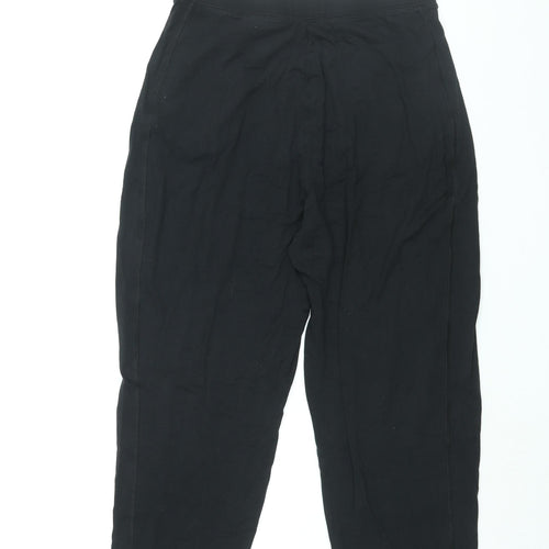 Marks and Spencer Womens Black Viscose Cropped Trousers Size 10 L25 in Regular