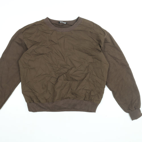 Zara Womens Brown Cotton Pullover Sweatshirt Size L Pullover