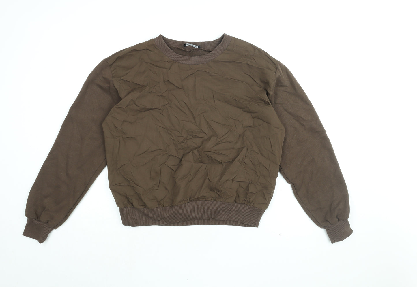 Zara Womens Brown Cotton Pullover Sweatshirt Size L Pullover