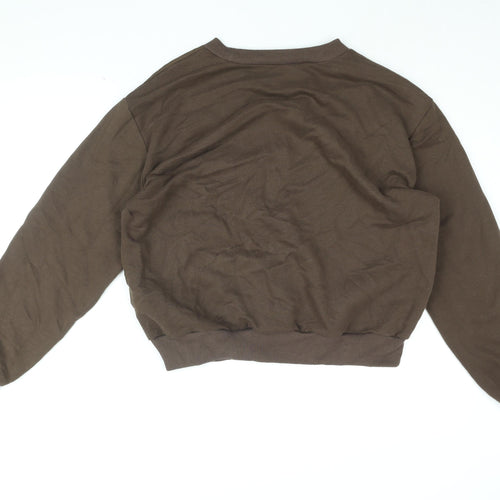 Zara Womens Brown Cotton Pullover Sweatshirt Size L Pullover