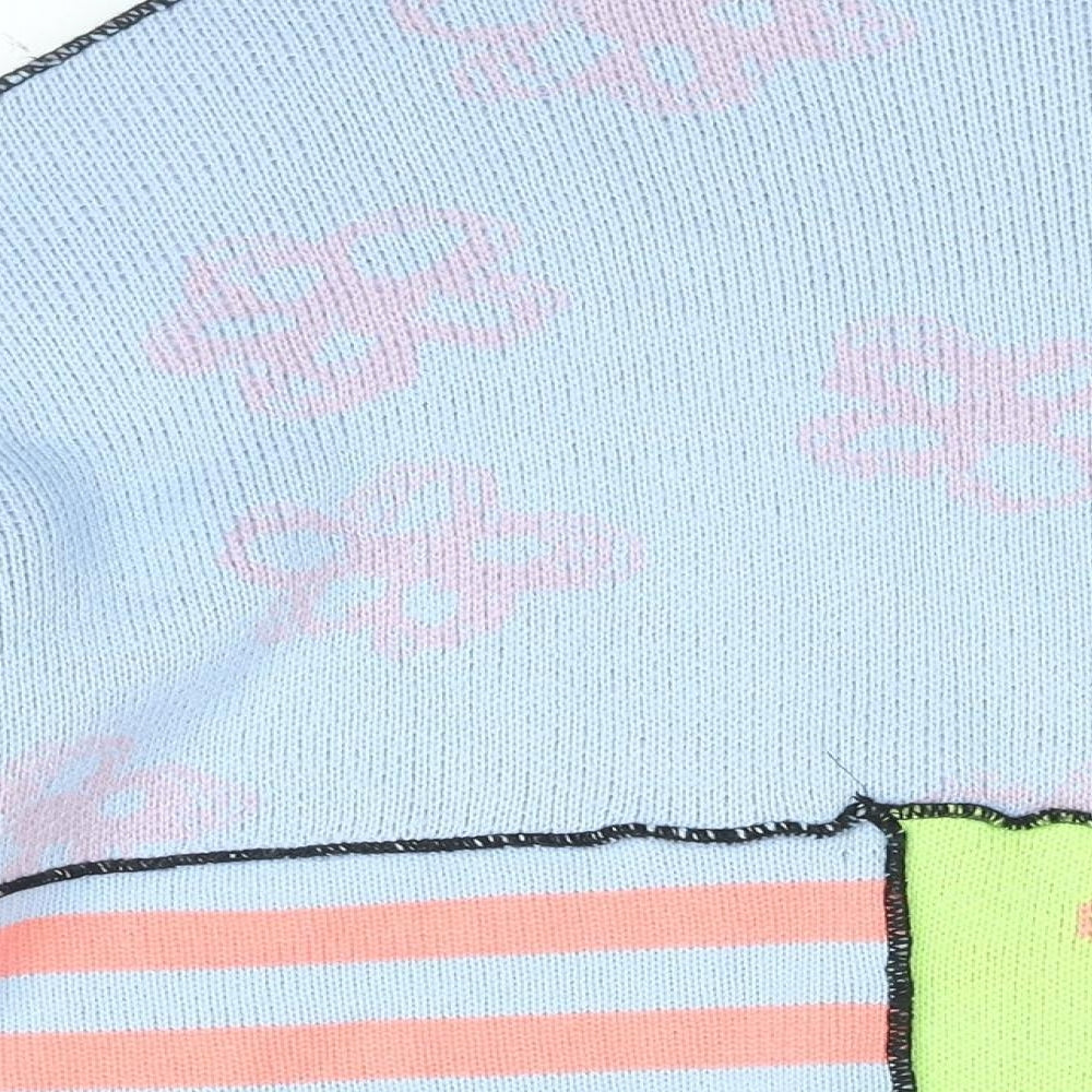 The Ragged Priest Womens Multicoloured Round Neck Floral Acrylic Pullover Jumper Size L