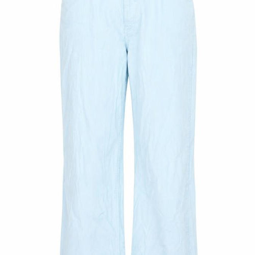 Monki Womens Blue Cotton Wide-Leg Jeans Size 16 L30 in Regular Zip