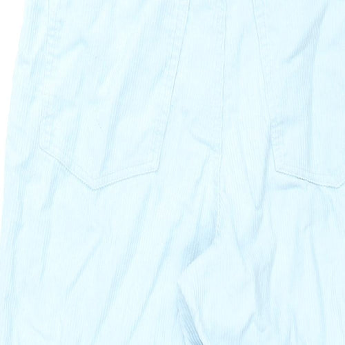 Monki Womens Blue Cotton Wide-Leg Jeans Size 16 L30 in Regular Zip