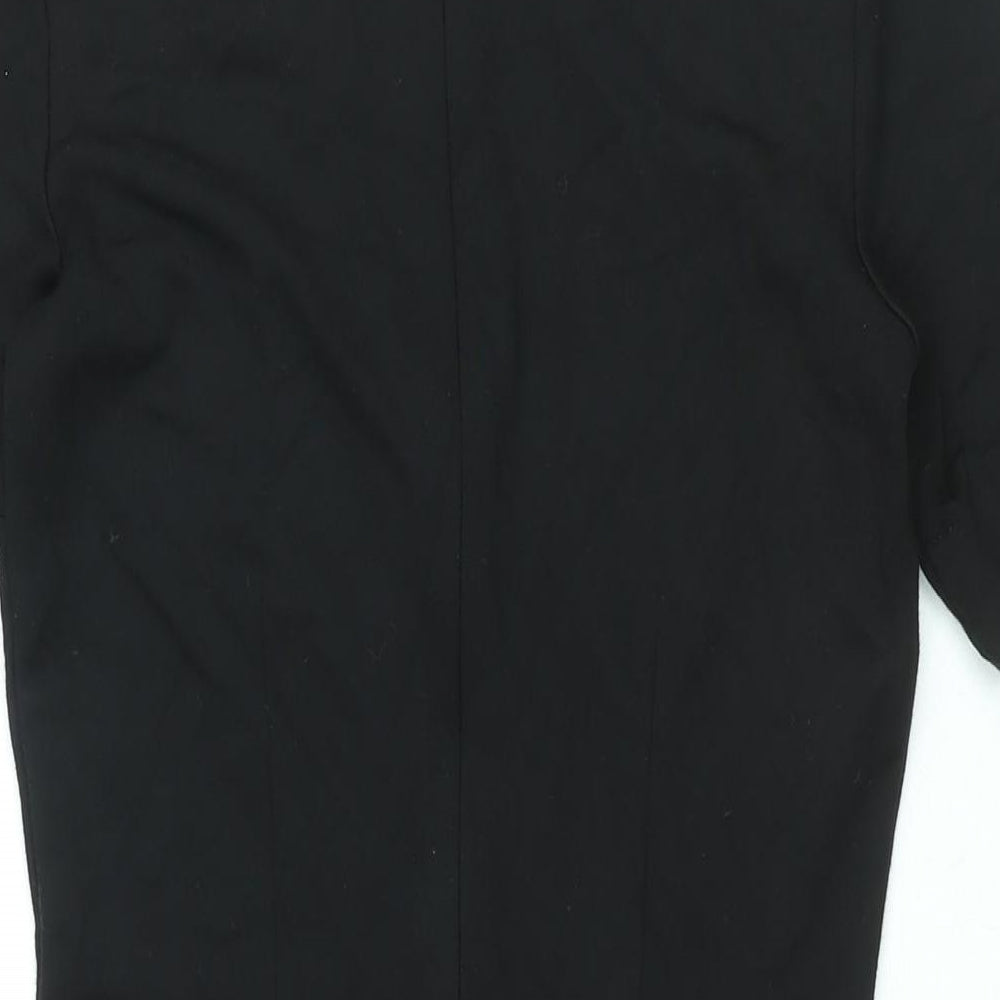 Warehouse Womens Black Viscose Shift Size 8 Round Neck Zip