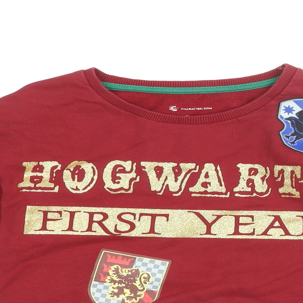Harry Potter Girls Red Cotton Pullover Sweatshirt Size 10 Years Pullover - Hogwarts First Year