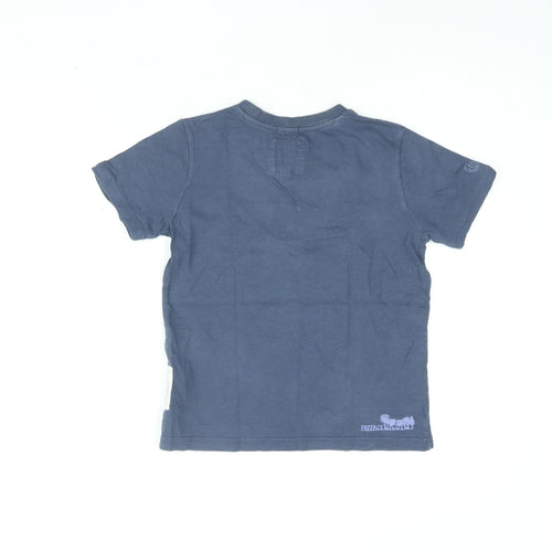 Fat Face Boys Blue Cotton Basic T-Shirt Size 10-11 Years Round Neck Pullover - Beach Party