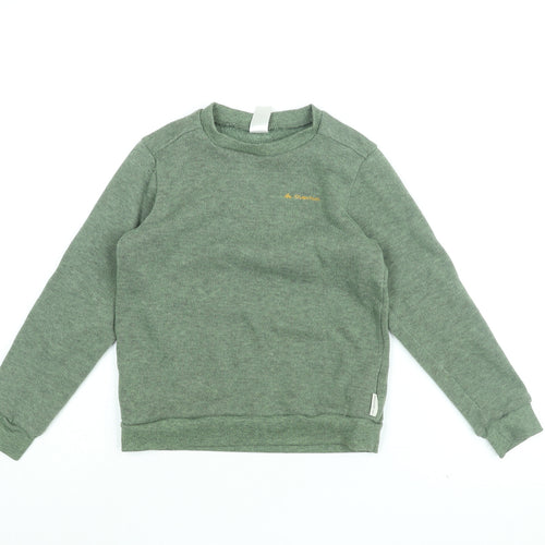 Quechua Boys Green Round Neck Polyester Pullover Jumper Size 10 Years Pullover