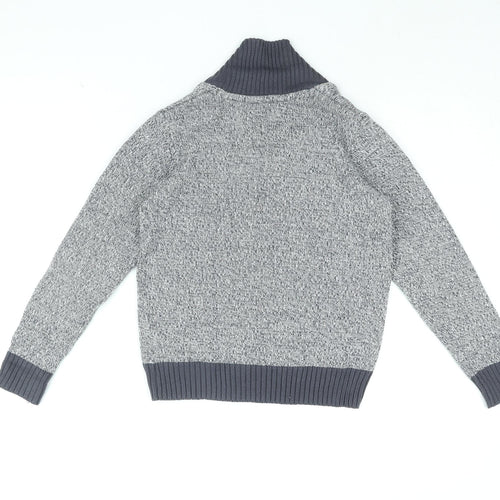 Pepperts Boys Grey V-Neck Cotton Pullover Jumper Size 8-9 Years Pullover