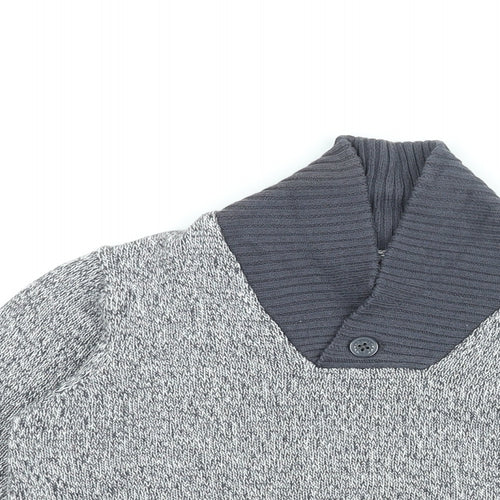 Pepperts Boys Grey V-Neck Cotton Pullover Jumper Size 8-9 Years Pullover