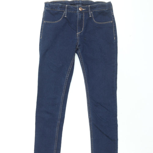 &Denim Girls Blue Cotton Skinny Jeans Size 9-10 Years L26 in Regular Zip