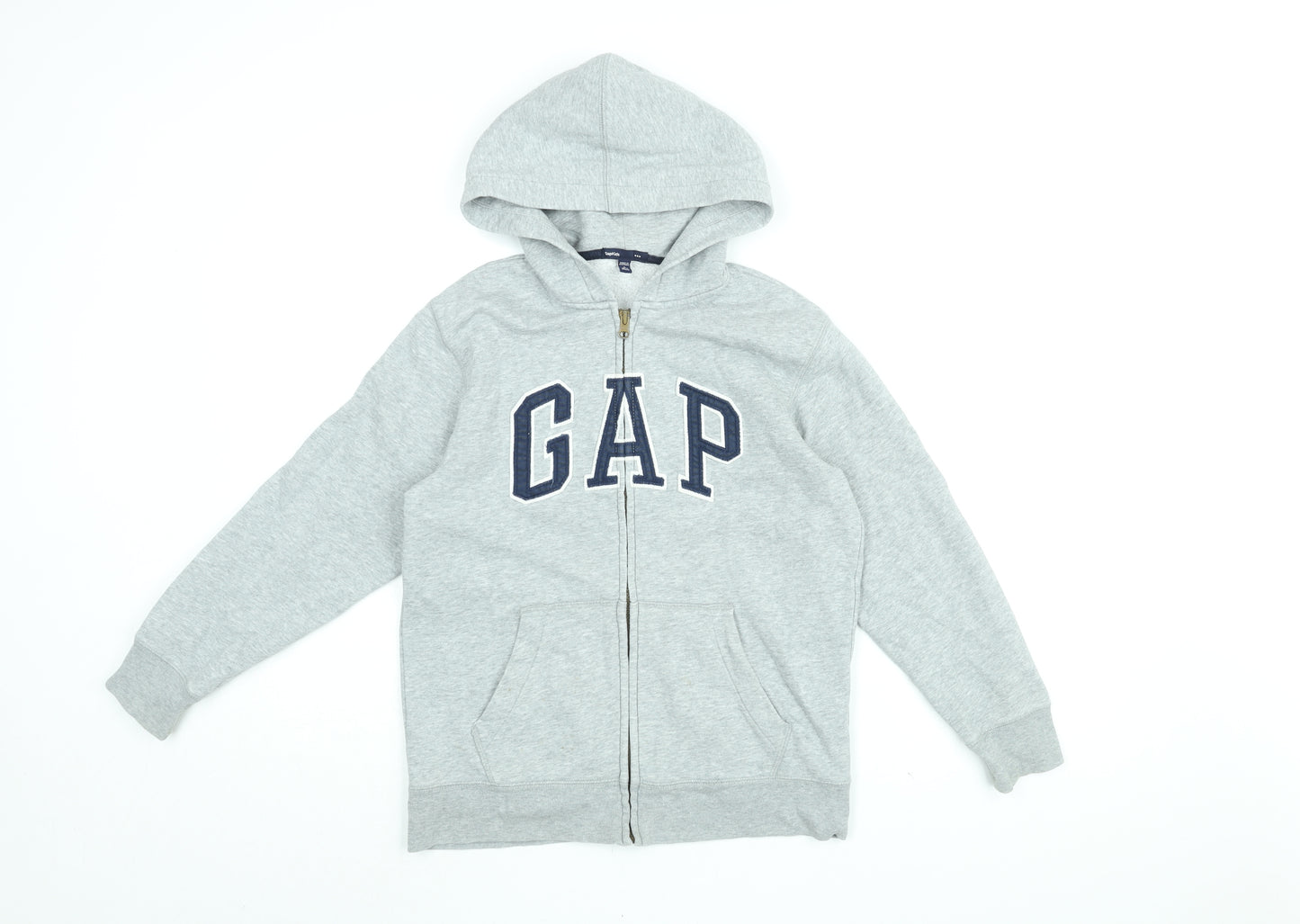 Gap Boys Grey Cotton Full Zip Hoodie Size 10-11 Years Zip
