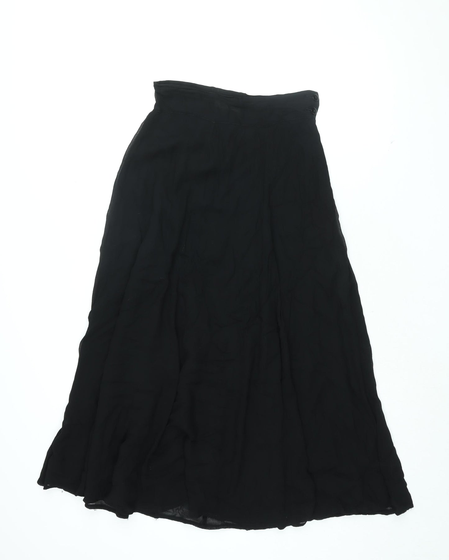 Oasis Womens Black Viscose Swing Skirt Size 10 Zip