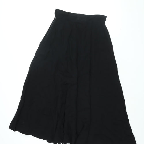 Oasis Womens Black Viscose Swing Skirt Size 10 Zip