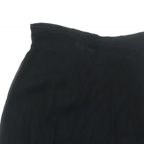 Oasis Womens Black Viscose Swing Skirt Size 10 Zip