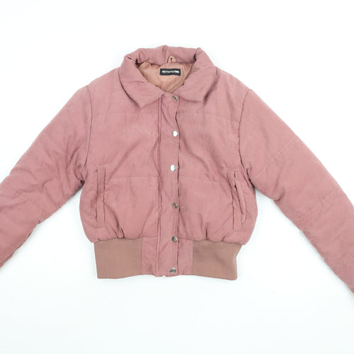 PRETTYLITTLETHING Womens Pink Jacket Coat Size 6 Zip