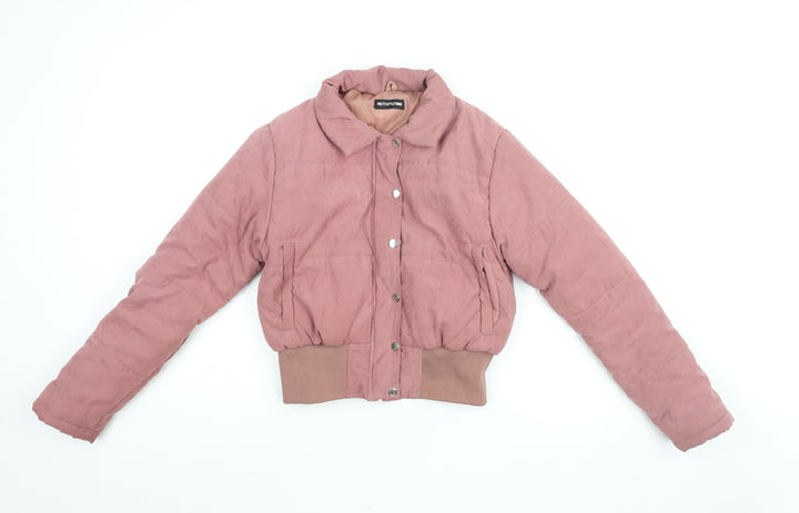 PRETTYLITTLETHING Womens Pink Jacket Coat Size 6 Zip