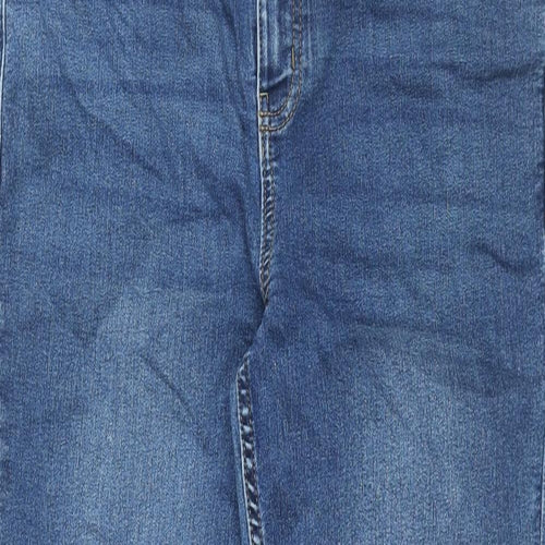 Marks and Spencer Womens Blue Cotton Bootcut Jeans Size 14 L30.5 in Regular Zip