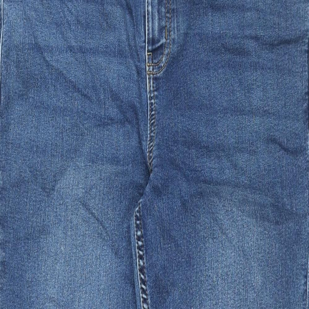 Marks and Spencer Womens Blue Cotton Bootcut Jeans Size 14 L30.5 in Regular Zip