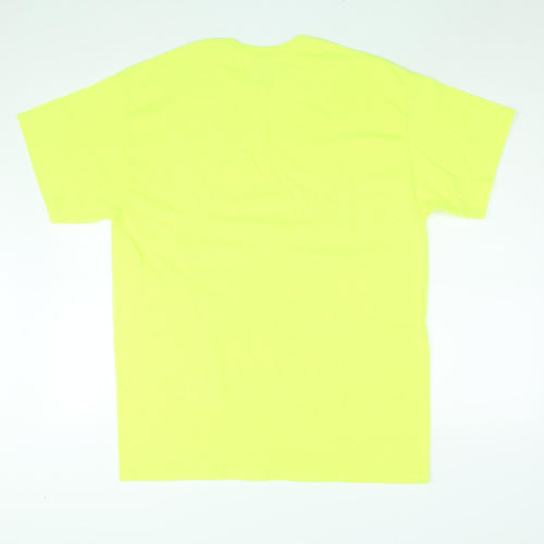 Love Womens Yellow Cotton Basic T-Shirt Size L Round Neck - Cocktails