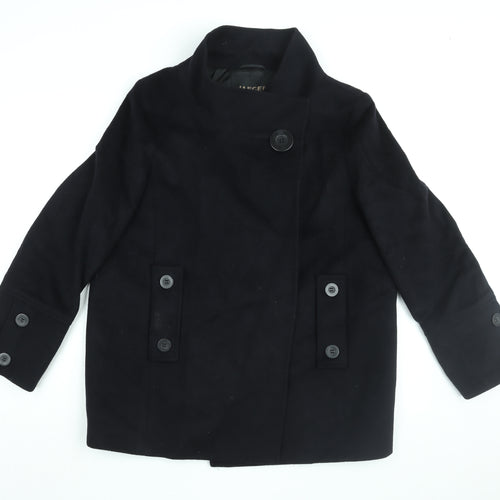 Jaeger Womens Blue Overcoat Coat Size 14 Button