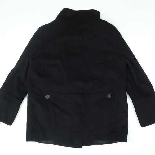 Jaeger Womens Blue Overcoat Coat Size 14 Button