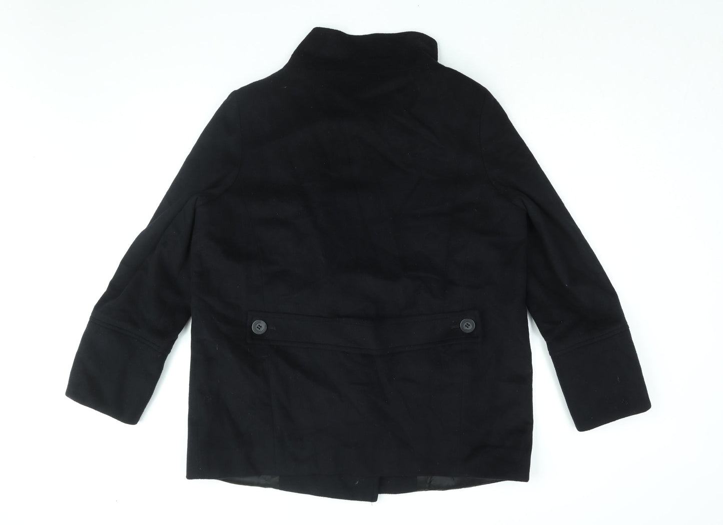 Jaeger Womens Blue Overcoat Coat Size 14 Button