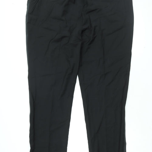 Jaeger Mens Black Wool Dress Pants Trousers Size 42 in L34 in Regular Zip