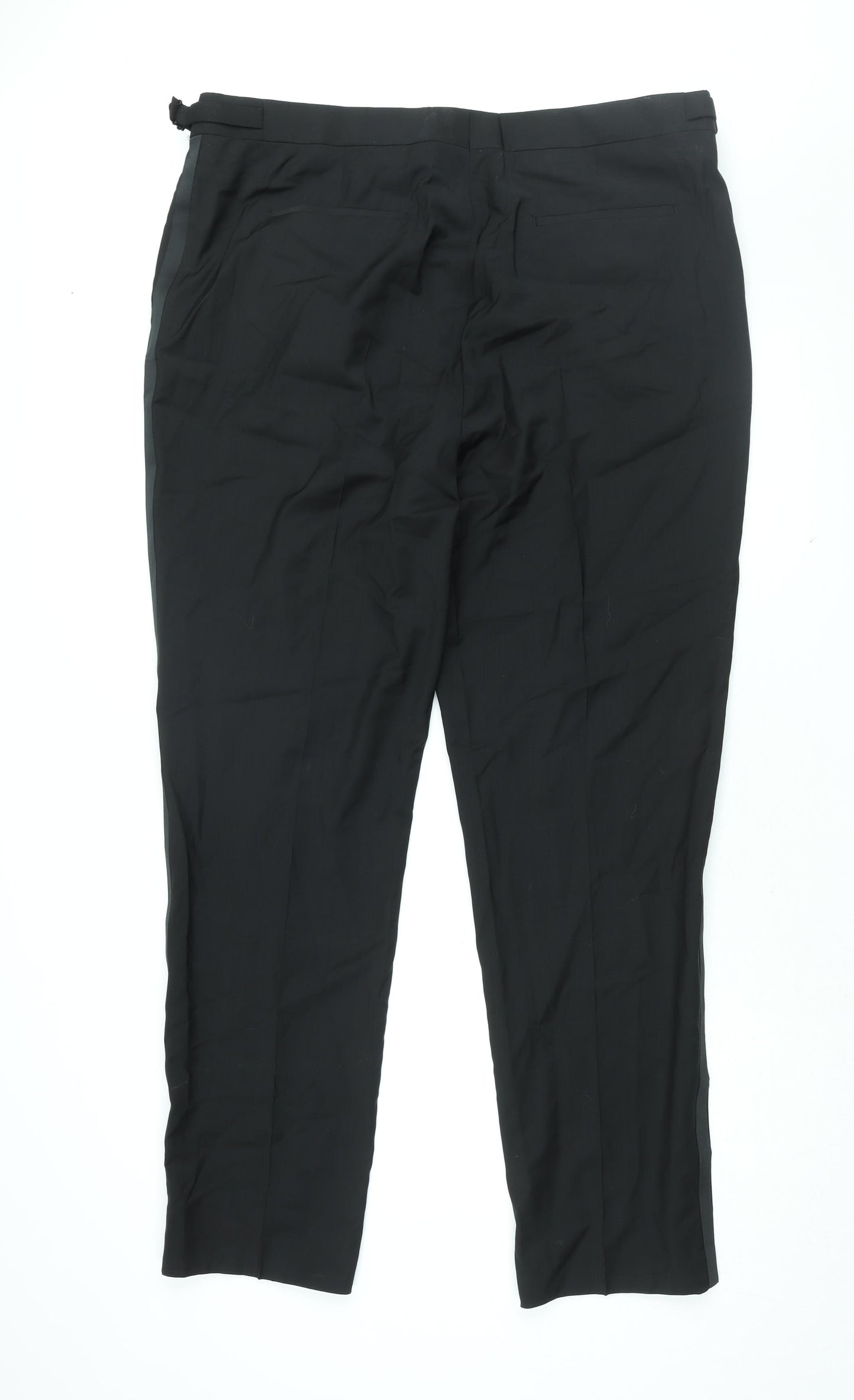 Jaeger Mens Black Wool Dress Pants Trousers Size 42 in L34 in Regular Zip