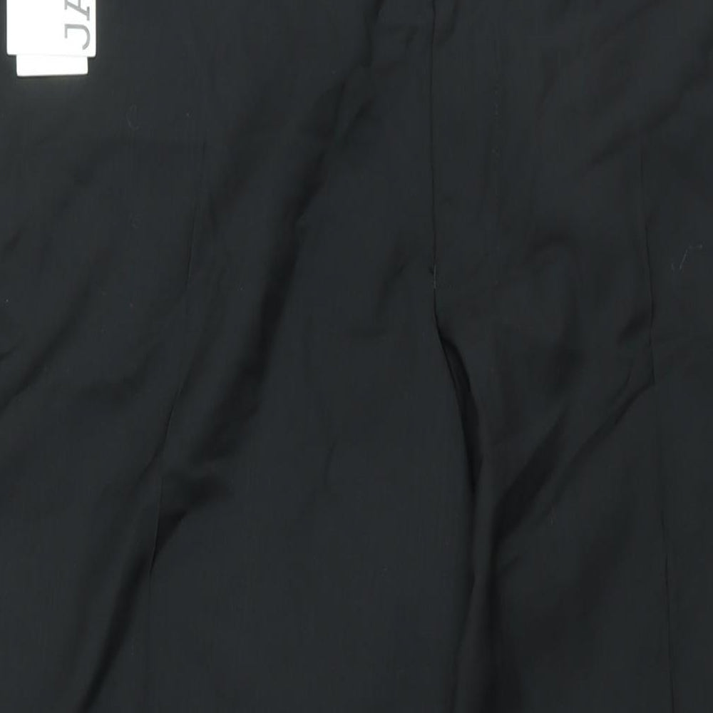 Jaeger Mens Black Wool Dress Pants Trousers Size 42 in L34 in Regular Zip
