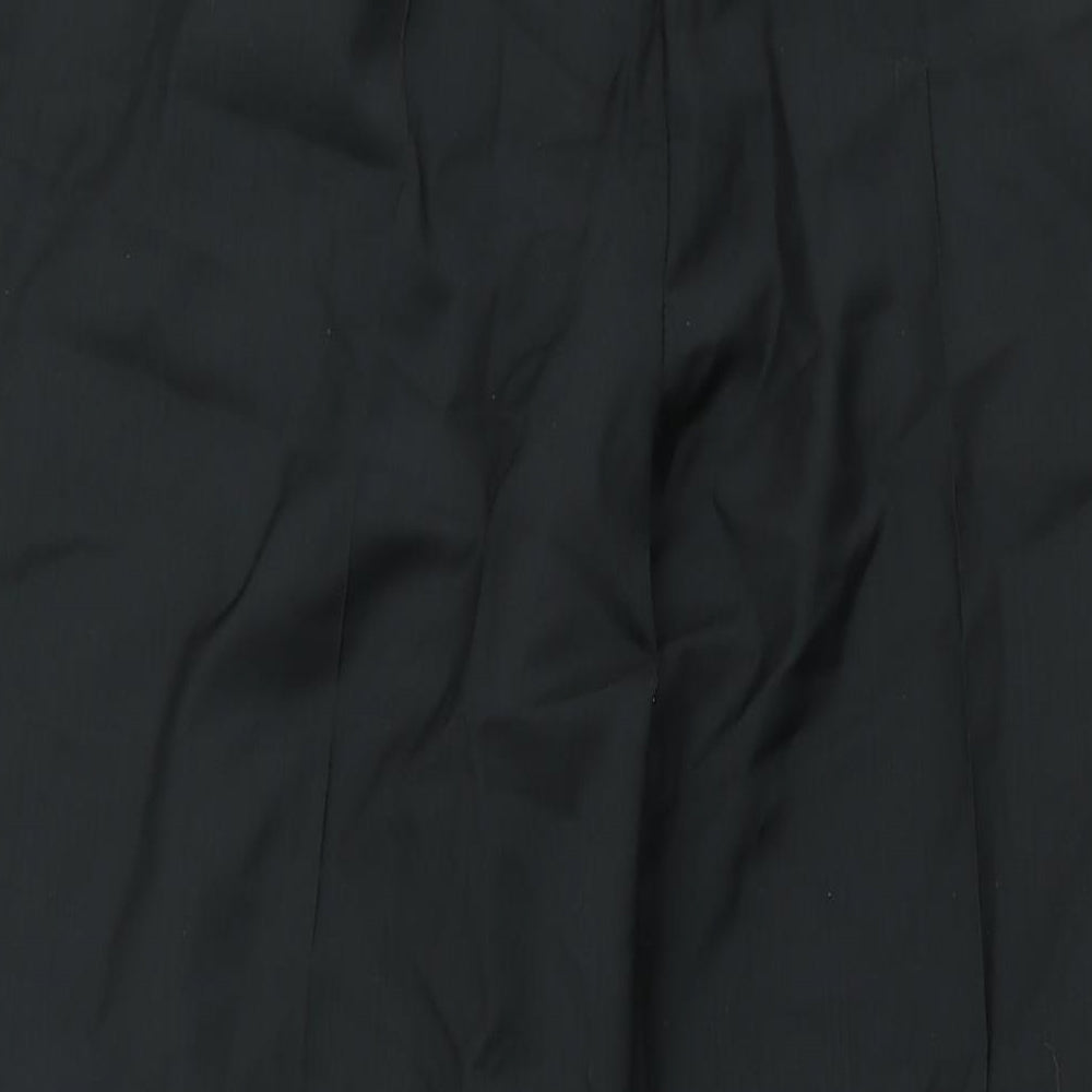 Jaeger Mens Black Wool Dress Pants Trousers Size 42 in L34 in Regular Zip