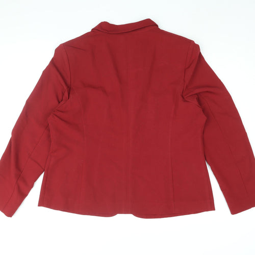 Marks and Spencer Womens Red Jacket Blazer Size 18 Hook & Eye