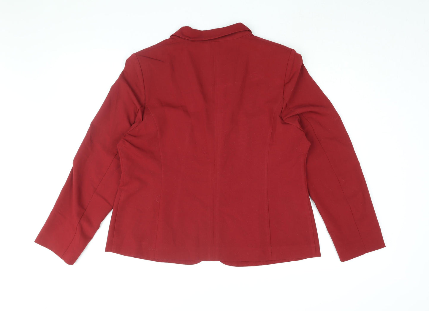 Marks and Spencer Womens Red Jacket Blazer Size 18 Hook & Eye