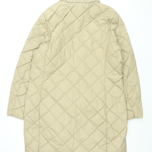 Marks and Spencer Womens Beige Puffer Jacket Coat Size 16 Zip