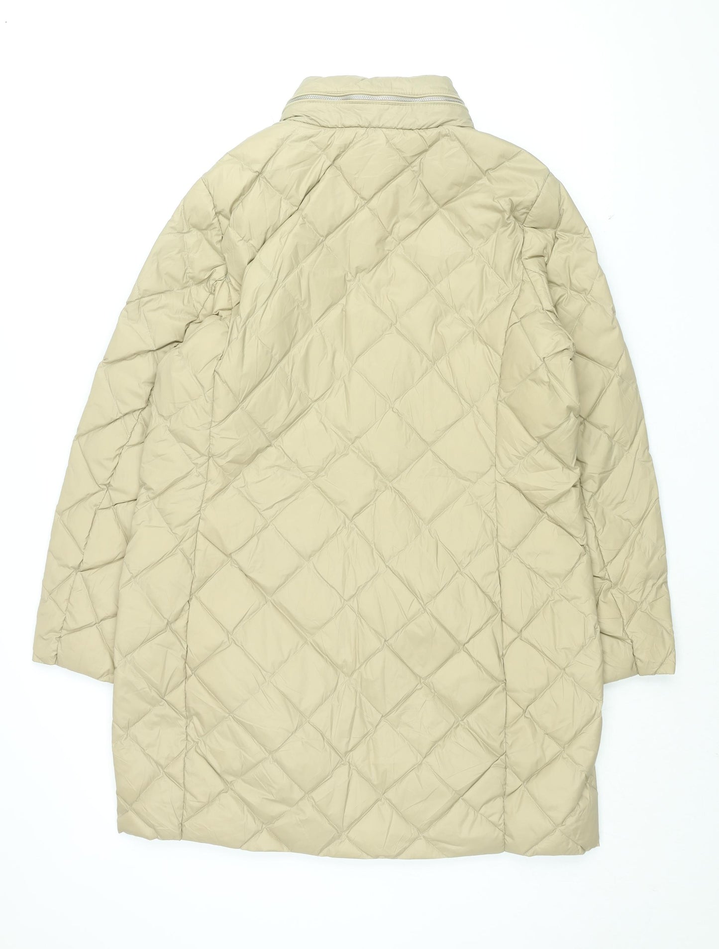 Marks and Spencer Womens Beige Puffer Jacket Coat Size 16 Zip