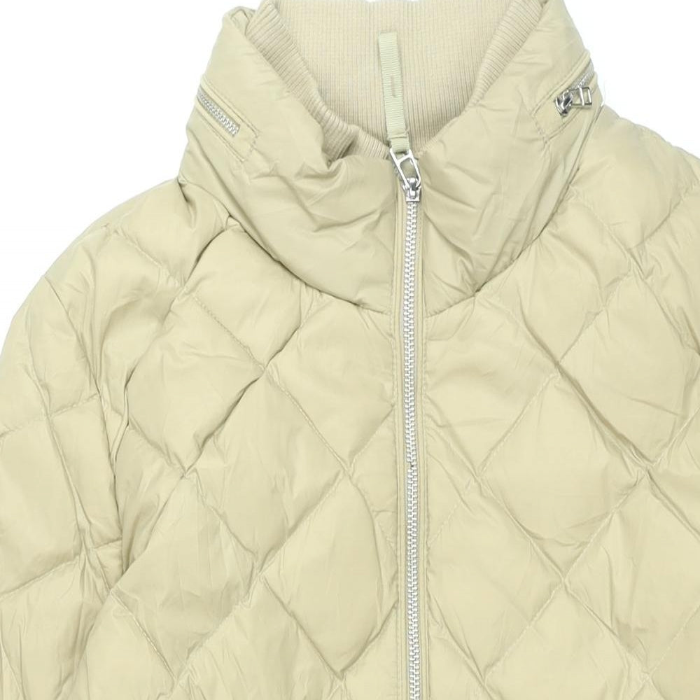 Marks and Spencer Womens Beige Puffer Jacket Coat Size 16 Zip
