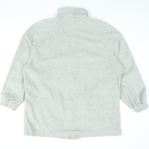 Casual Comfort Womens Grey Polyester Full Zip Sweatshirt Size 18 Zip