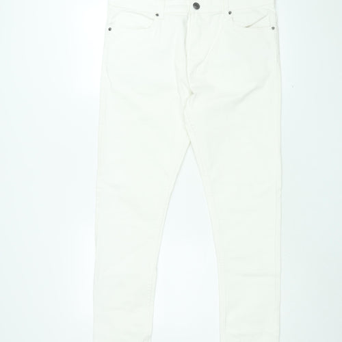 Denim Co Womens White Cotton Skinny Jeans Size 36 in L30 in Regular Zip