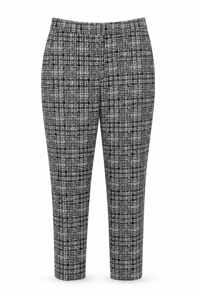 Dorothy Perkins Womens Black Geometric Polyester Trousers Size 10 L27.5 in Regular Zip