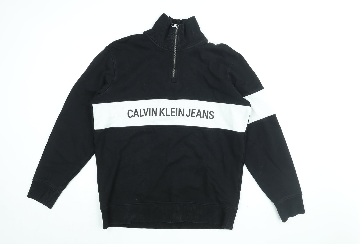 Calvin Klein Mens Black Cotton Pullover Sweatshirt Size L - Calvin Klein Jeans