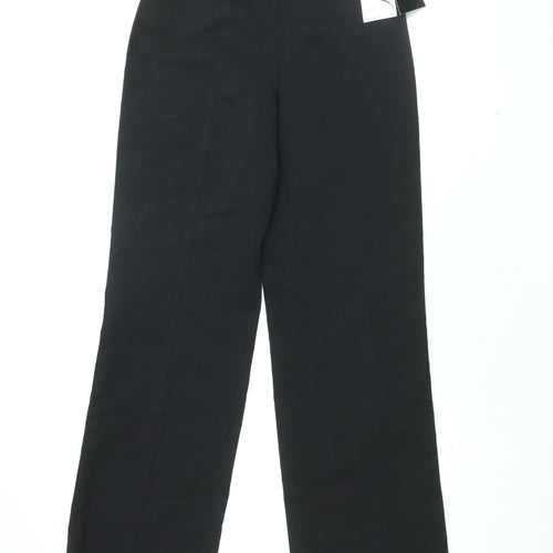 Disley Womens Black Polyester Trousers Size 8 L31 in Regular Zip