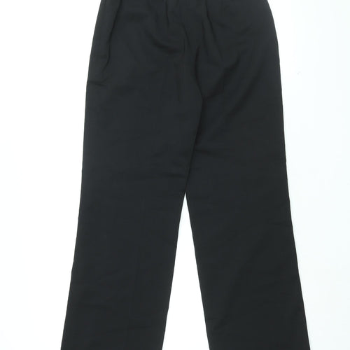Disley Womens Black Polyester Trousers Size 8 L31 in Regular Zip