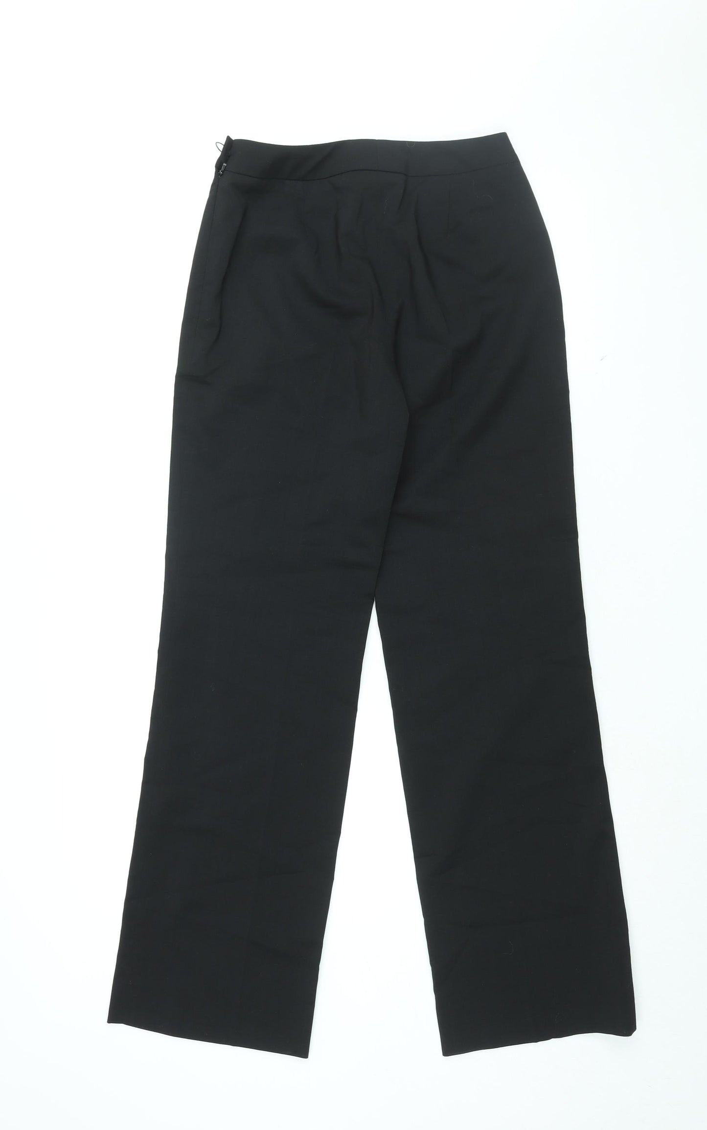 Disley Womens Black Polyester Trousers Size 8 L31 in Regular Zip