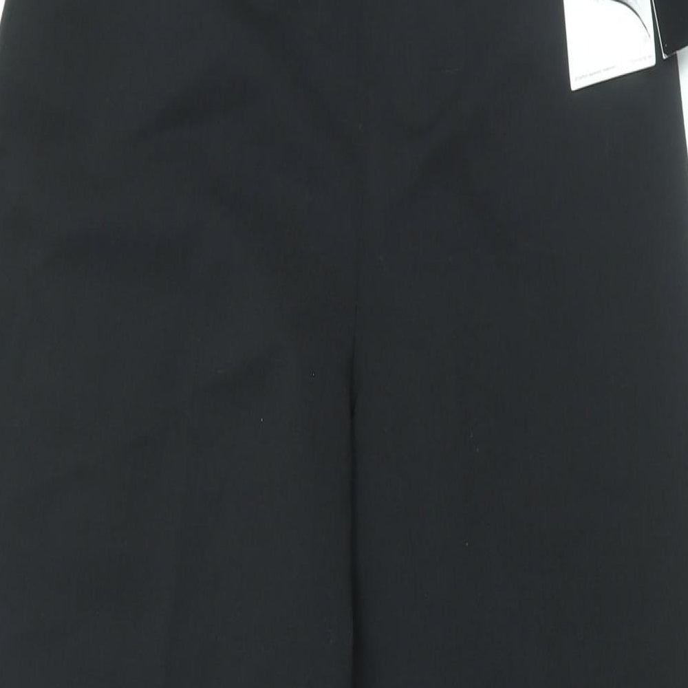 Disley Womens Black Polyester Trousers Size 8 L31 in Regular Zip