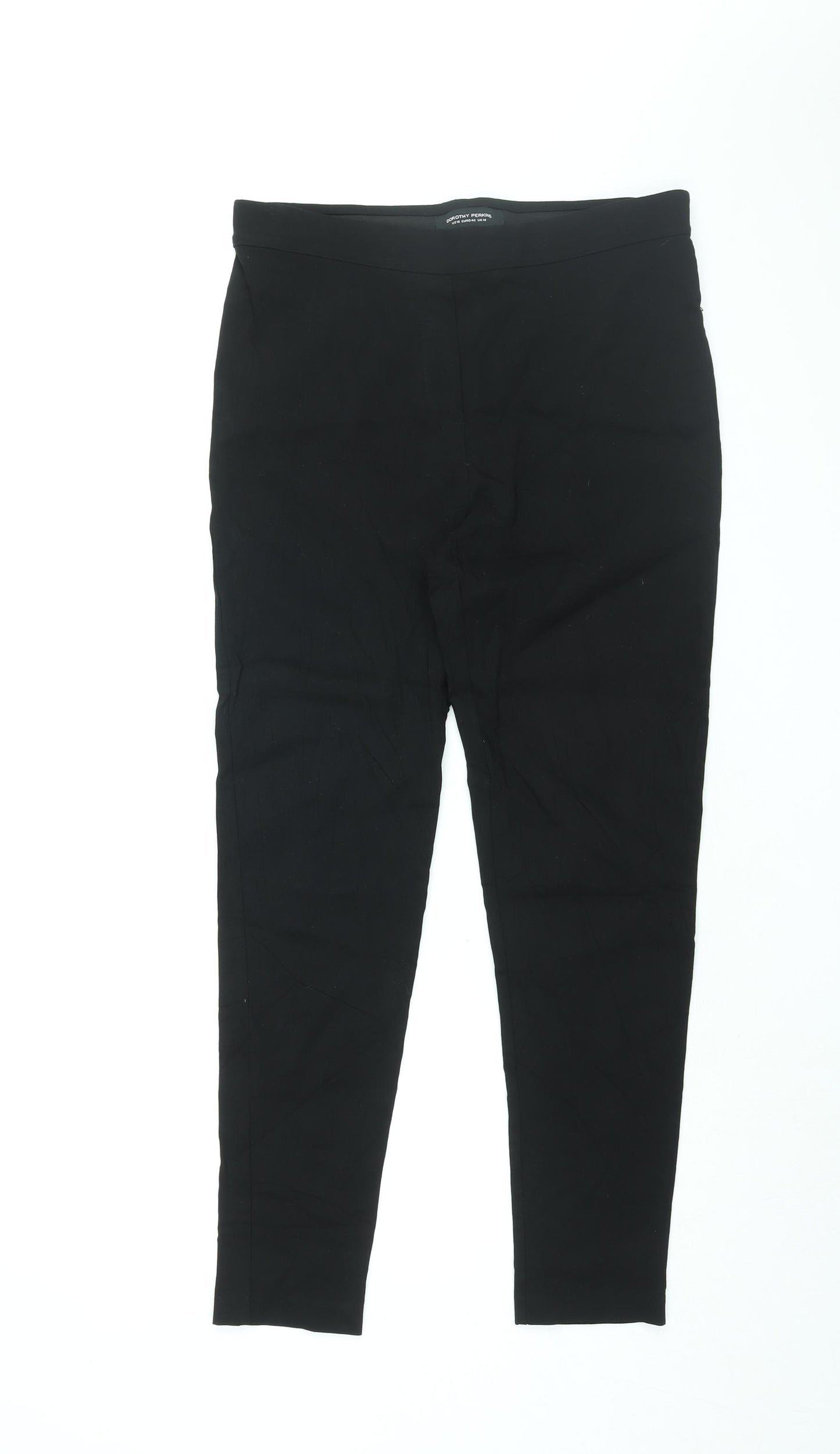 Dorothy Perkins Womens Black Viscose Trousers Size 14 L28 in Regular