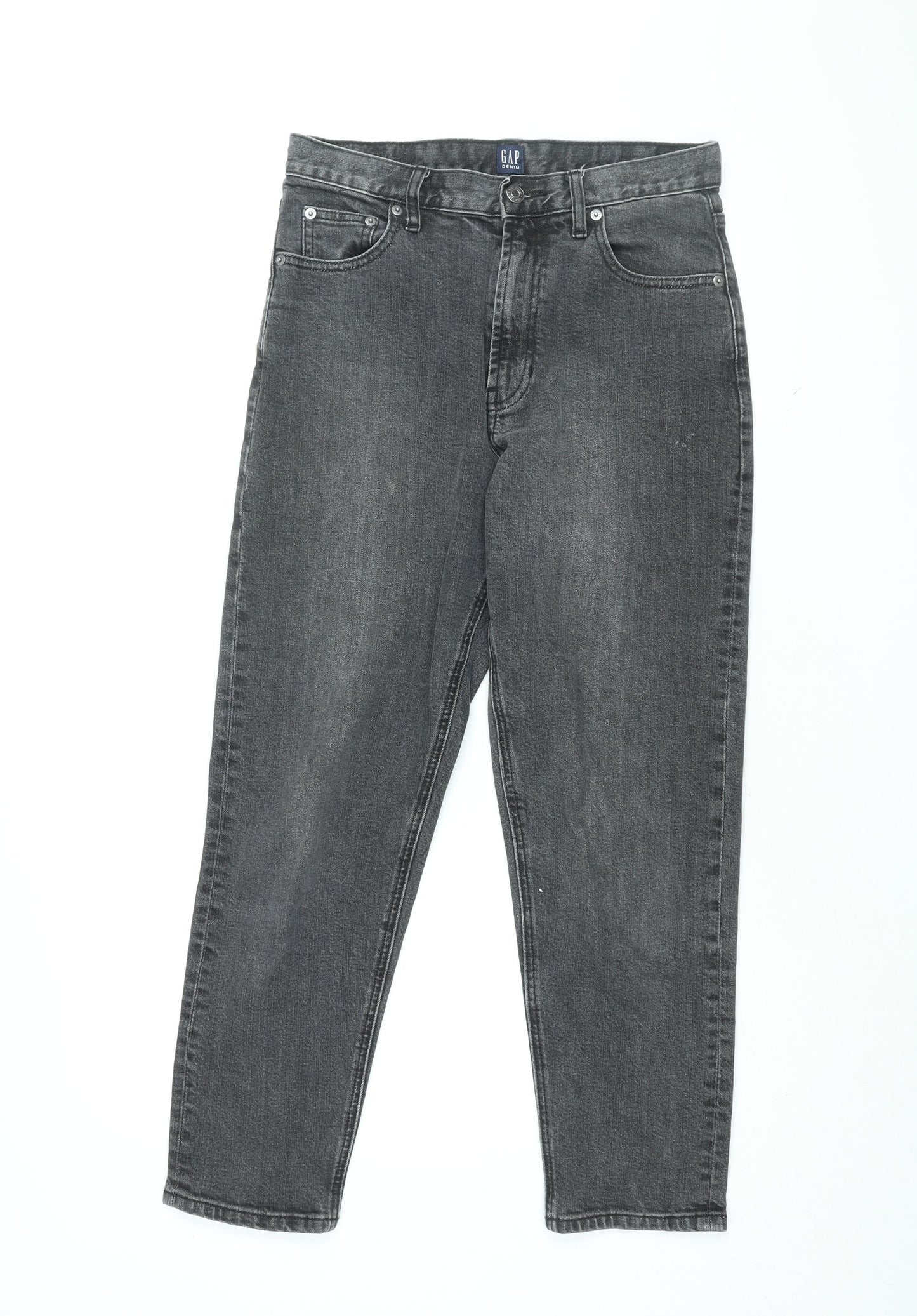 Gap Womens Black Cotton Mom Jeans Size 30 in L26.5 in Regular Zip