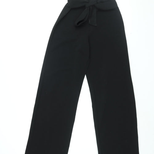 I SAW IT FIRST Womens Black Polyester Trousers Size 8 L31.5 in Regular