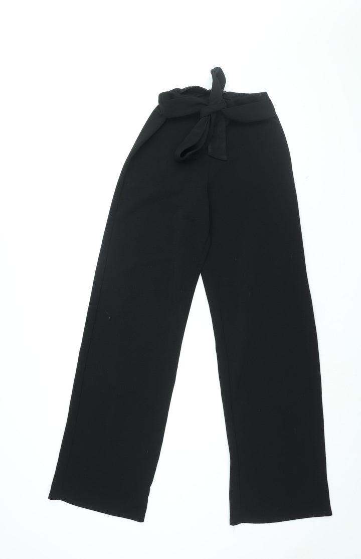 I SAW IT FIRST Womens Black Polyester Trousers Size 8 L31.5 in Regular