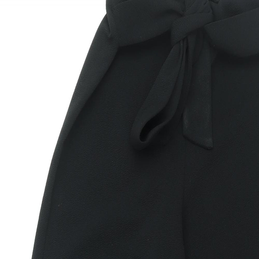 I SAW IT FIRST Womens Black Polyester Trousers Size 8 L31.5 in Regular