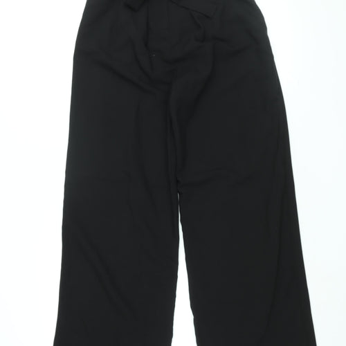 Lipsy Womens Black Polyester Trousers Size 8 L32 in Regular Zip - Belted